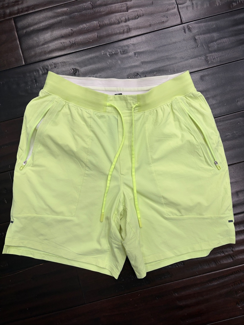 lululemon athletica Neon Yellow Elastic Waist Athletic Shorts
